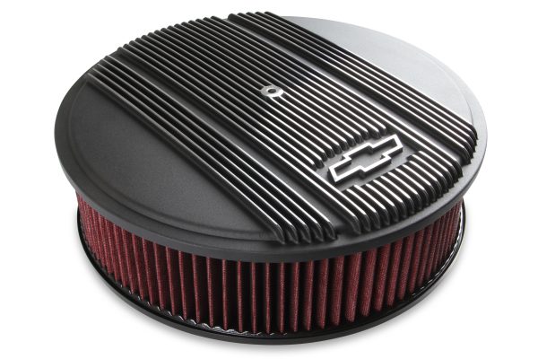 Holley 120-173 Bowtie Air Cleaner Finned 14X4 Premium Black