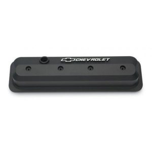 Black Crinkle Slant Edge Valve Covers - Chevrolet & Bowtie Logos