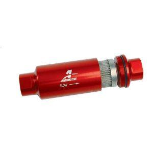 Aeromotive 12304 100-Micron In-Line Fuel Filter Stainless Element ORB-10 Port 2" OD