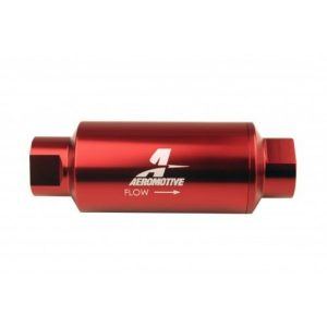 Aeromotive 12340 In-Line Fuel Filter 10-Micron Microglass Element ORB-10 Port Red