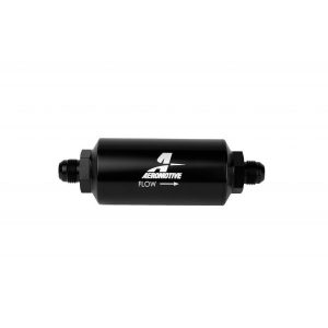 Aeromotive 12345 In-Line Fuel Filter 10-Micron Microglass Element AN-06 Black