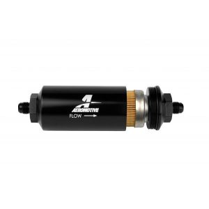 Aeromotive 12347 In-Line Fuel Filter 10-Micron Fabric Element -6AN Male Black