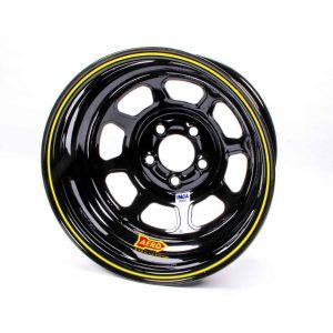 Aero 52-185010 52 Series 15x8 Inch Black Race Wheel 5 x 5" BP, 1" BS IMCA