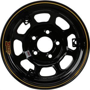 Aero 52-185030T3 52 Series 15x8 Inch Black 3-Tab Race Wheel 5 x 5" BP/3" BS IMCA