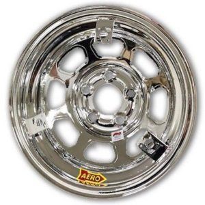 Aero 52-285030T3 52 Series 15x8 In Chrome 3-Tab Race Wheel 5 x 5" BP 3" BS IMCA