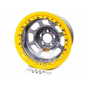 Aero 53-085030 53 Series 15x8 Silver Beadlock Race Wheel 5 x 5" BP 3" BS IMCA