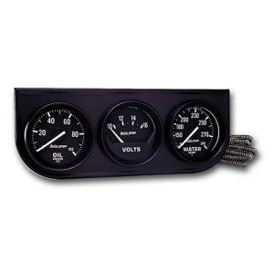 Auto Meter 2397 Autogage 3-Gauge Analog Console Water/Volts/Oil 2 1/16" Black