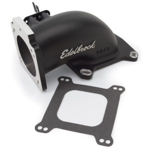 Edelbrock 38483 Low Profile Intake Elbow 90Mm Throttle Body To Square-Bore Flange Black Finish