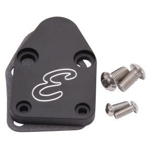 Edelbrock 4020 Fuel Pump Block-Off Plate SBC Billet Aluminum