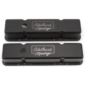 Edelbrock 41733 Victor Series Valve Covers 1959-1986 SBC Small Block Chevy 262-400 V8 Tall Style Black