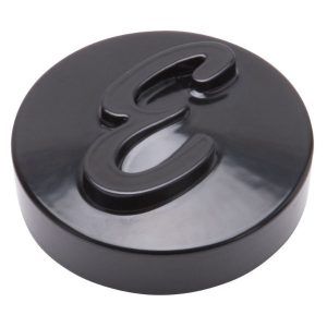 Edelbrock 4270 "E" Script Logo Anodized Aluminum Air Cleaner Nut 2 1/8" Diameter All Black