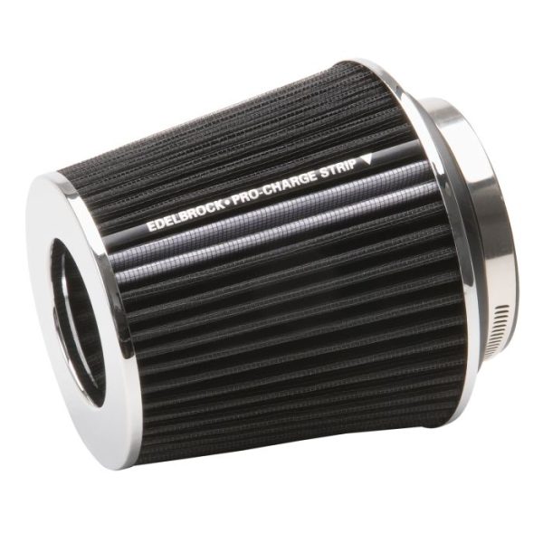 Edelbrock 43640 Pro-Flo Series Conical Air Filter 6.7" Tall Style Black/Chrome