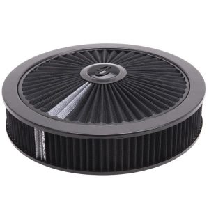 Edelbrock 43662 Pro-Flo 14" Air Cleaner Assembly w/ High-Flow Filtered Top Black 3.125" Cloth Element Drop Base Black