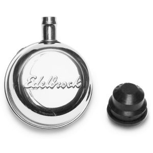 Edelbrock 4410 Signature Series Chrome Steel Push-In Valve Covers Breather w/ 90ø PCV Port