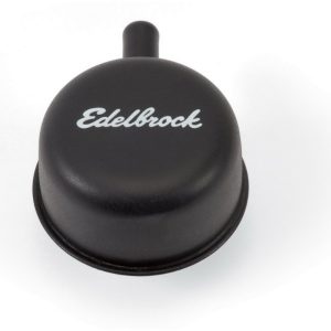 Edelbrock 4413 Signature Series Black Steel Push-In Valve Covers Breather w/ 90ø PCV Port