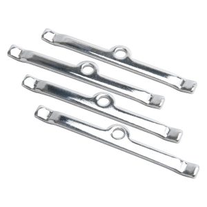 Edelbrock 4426 Valve Covers Hold Down Tab Kit SBC 5" Long Steel Chrome Set Of 4