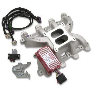 Edelbrock 7118 Performer RPM LS1 EFI-To-Carbureted Conversion Intake Manifold Package w/Timing Control Module - Satin