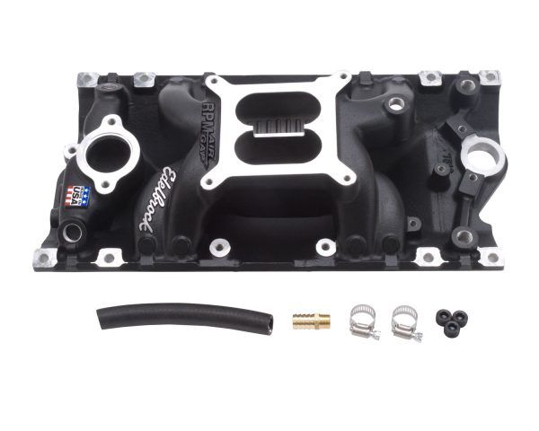 Edelbrock 75163 Performer RPM Air-Gap Intake Manifold 1996-2002 SBC Small Block Chevy 305 350 Vortec - Black