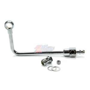 Edelbrock 8126 Single-Feed Fuel Inlet Line For Edelbrock Carburetors 3/8" Barb Inlet & 1/8" NPT Fuel Pressure Gauge Provision Chrome