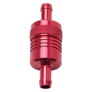 Edelbrock 8139 Aluminum Street Fuel Filter 3" x 3/4" 3/8" Inlet/Outlet Red