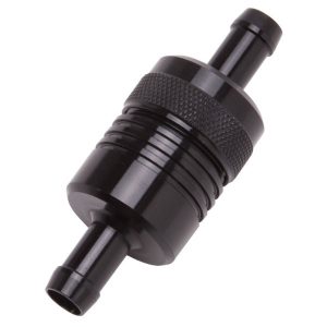 Edelbrock 8157 Aluminum Street Fuel Filter 3" x 3/4" 3/8" Inlet/Outlet Black