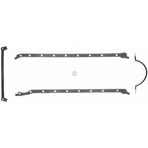 Fel-Pro 1804 Rubber Coated Fiber Oil Pan Gasket BBC 2-Piece Rear Main