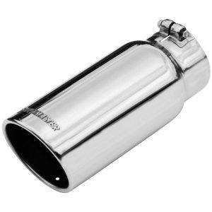 Flowmaster 15368 5" Rolled Angle-Cut Clamp-On Stainless Steel Exhaust Tip Fits 4" Polished