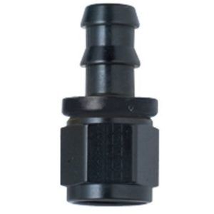 Fragola 200104BL -4 AN Push Lock Fitting Straight w/ 1/4" Barb Black