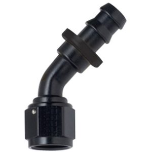 Fragola 204516BL -16  45° Push Lock Hose End w/ 1" Barb Black
