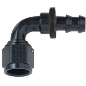 Fragola 209004BL -4 AN 90° Push Lock Fitting With 1/4" Barb  Black
