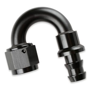 Fragola 218008-BL Fitting #8 180 Degree Push Lock Black
