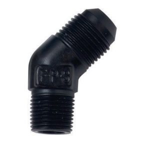 Fragola 482368BL -6 AN to 1/2" NPT Male 45° Aluminum Fitting Black