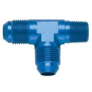 Fragola 482604 -4 AN Male Flare to 1/8" NPT To Pipe Tee On Run Blue