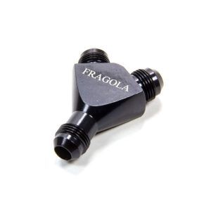 Fragola -8 AN Male Aluminum Y Block Fitting Black