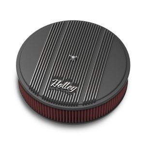 Holley 120-157 Holley Air Cleaner Finned W/ 14X4 Premium Filter Black