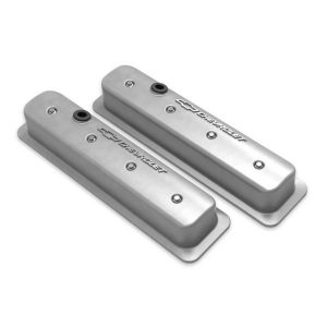 Holley 241-290 GM Muscle SBC Center Bolt Valve Covers Finned Nat