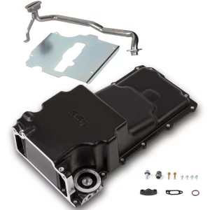 Holley GM LS Swap Oil Pan - Black - Additional Front Clearance