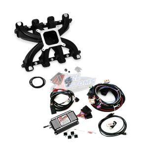 Holley 300-131BK LS3 Single Plane Carb Intake & MSD 60143 Ignition Box