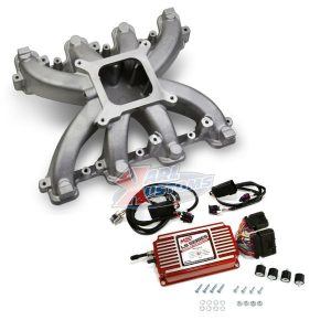 Holley 300-132 LS1 Single Plane Carb Intake & MSD 6014 Ignition Box