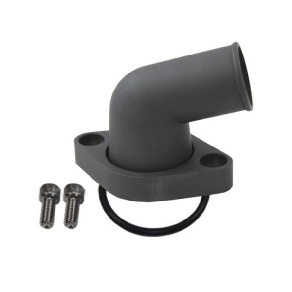 Aluminum SBC Small Block Chevy Water Neck 15 Deg -Black