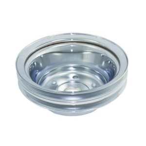 Crank Pulley 2-Groove SBC Small Block Chevy LWP Long Pump - Chrome