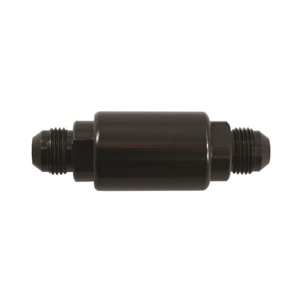 40 Micron Aluminum Inline Fuel Filter AN-6 Ends,Black