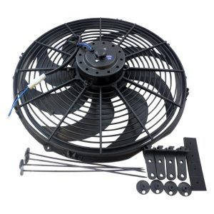 16" Heavy-Duty Universal Cooling Fan W/Curved Blades 2500 CFM Black