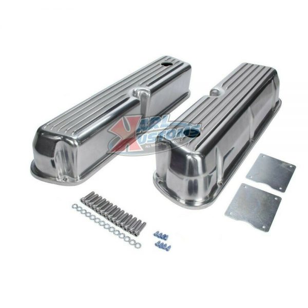 Small Block Ford Aluminum Valve Covers - Tall Finned W/Hole