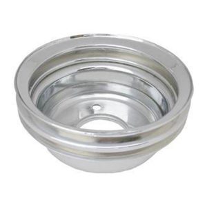 Crank Pulley 2-Groove Small Block Ford - Chrome