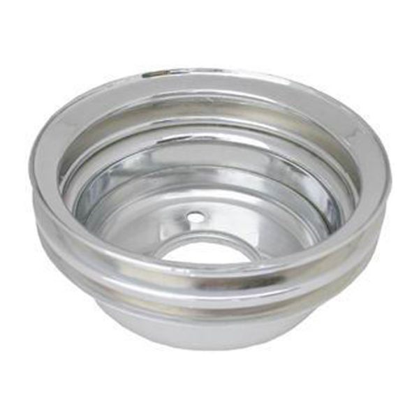 Crank Pulley 2-Groove Small Block Ford - Chrome