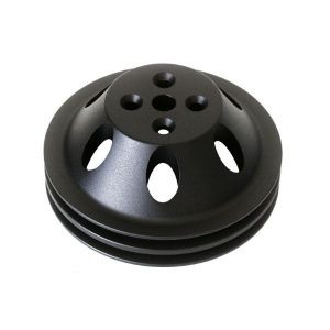 Water Pump Pulley 2-Groove SBC Small Block Chevy SWP Short - Black