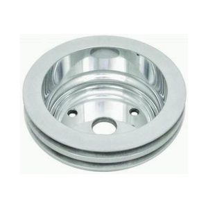 Crank Pulley 2-Groove SBC Chevy LWP Long Pump - Polished Aluminum