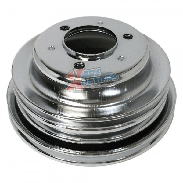 Crank Pulley 3-Groove BBC Big Block Chevy LWP Long Pump - Chrome