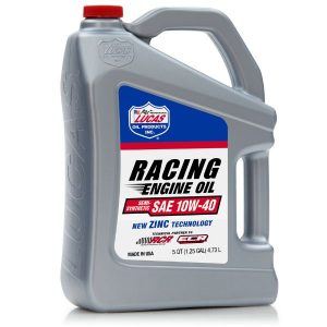 Lucas 10913 10W40 Semi-Synthetic Racing Oil 5 Quart Jug ZDDP Enhanced
